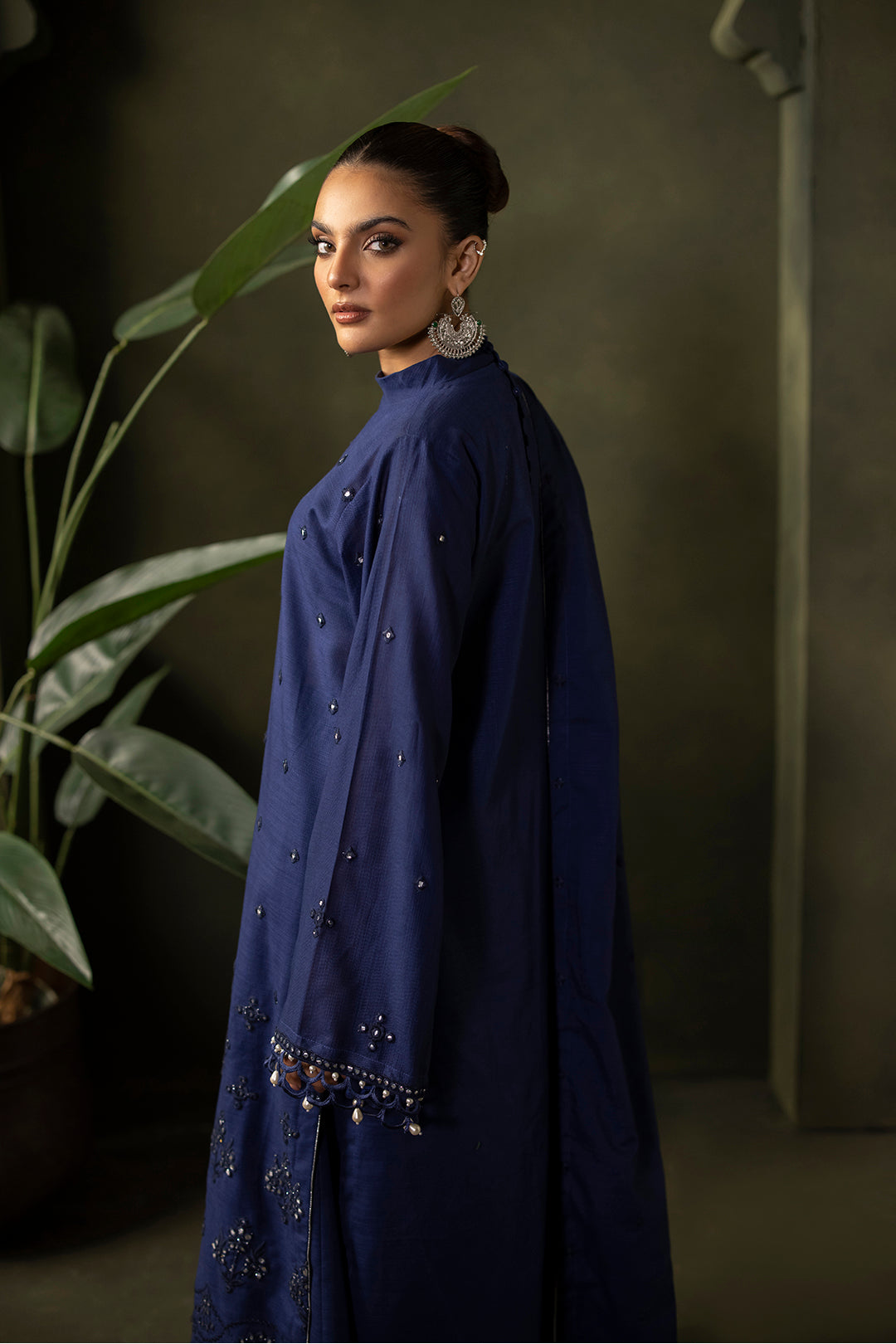 Zellbury | Unstitched 3 Piece Khaddar | Embroidered Shirt Shalwar Dupatta - 0322 - House Of Zarish