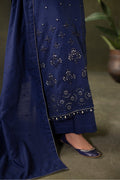 Zellbury | Unstitched 3 Piece Khaddar | Embroidered Shirt Shalwar Dupatta - 0322 - House Of Zarish