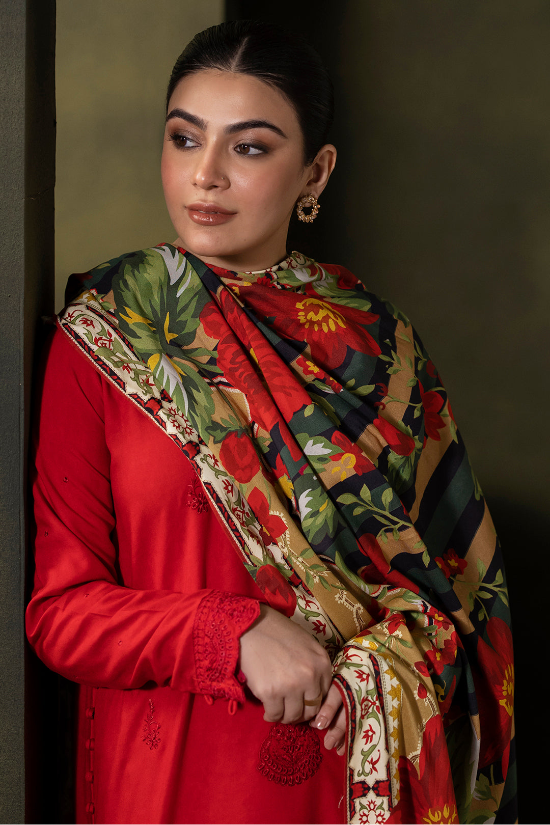 Zellbury | Unstitched 3 Piece Viscose | Embroidered Shirt Shalwar Dupatta - 0324 - Libasekhas