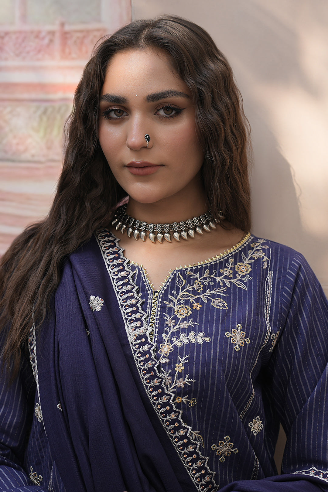 Zellbury | Unstitched 3 Piece Khaddar | Embroidered Shirt Shalwar Shawl - 0409 - House Of Zarish