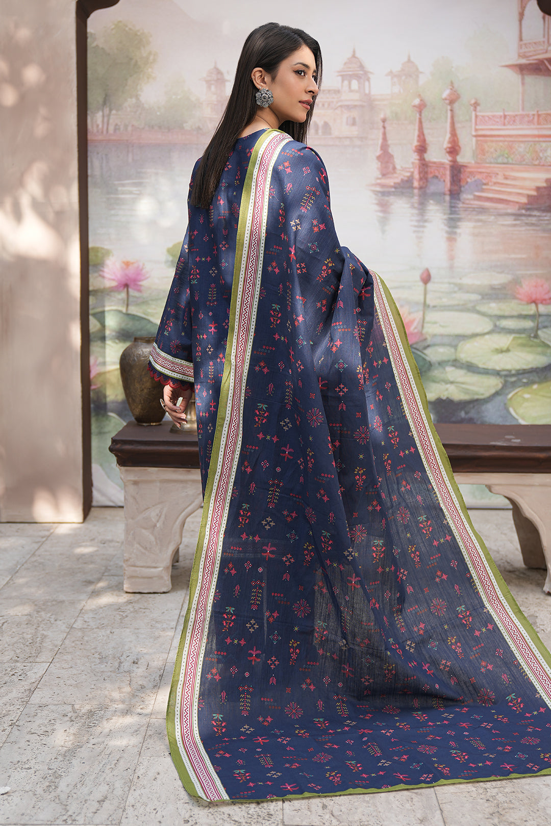 Zellbury | Unstitched 3 Piece Khaddar | Embroidered Shirt Shalwar Dupatta - 0478 - Libasekhas