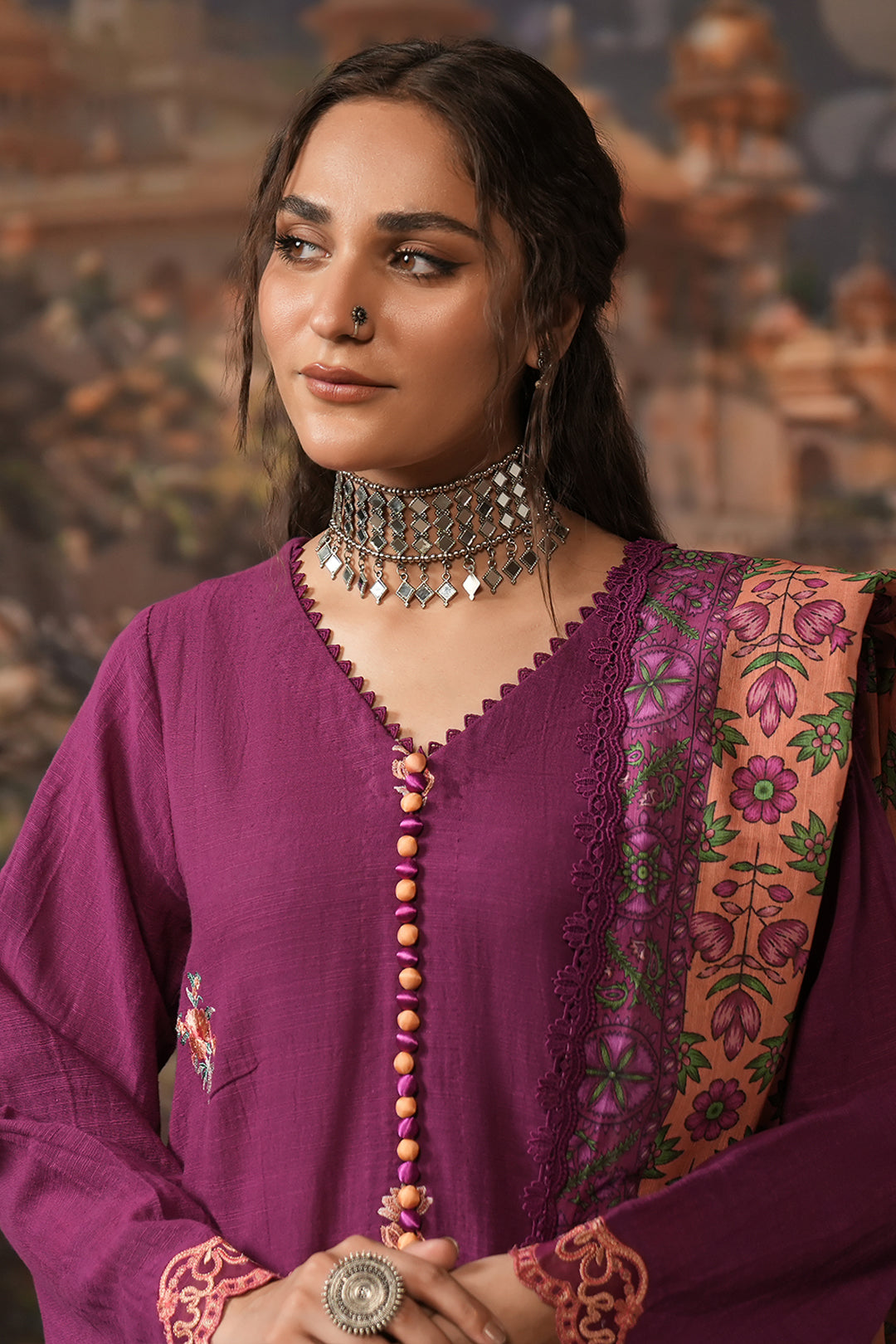 Zellbury | Unstitched 3 Piece Khaddar | Embroidered Shirt Shalwar Dupatta - 0487 - House Of Zarish