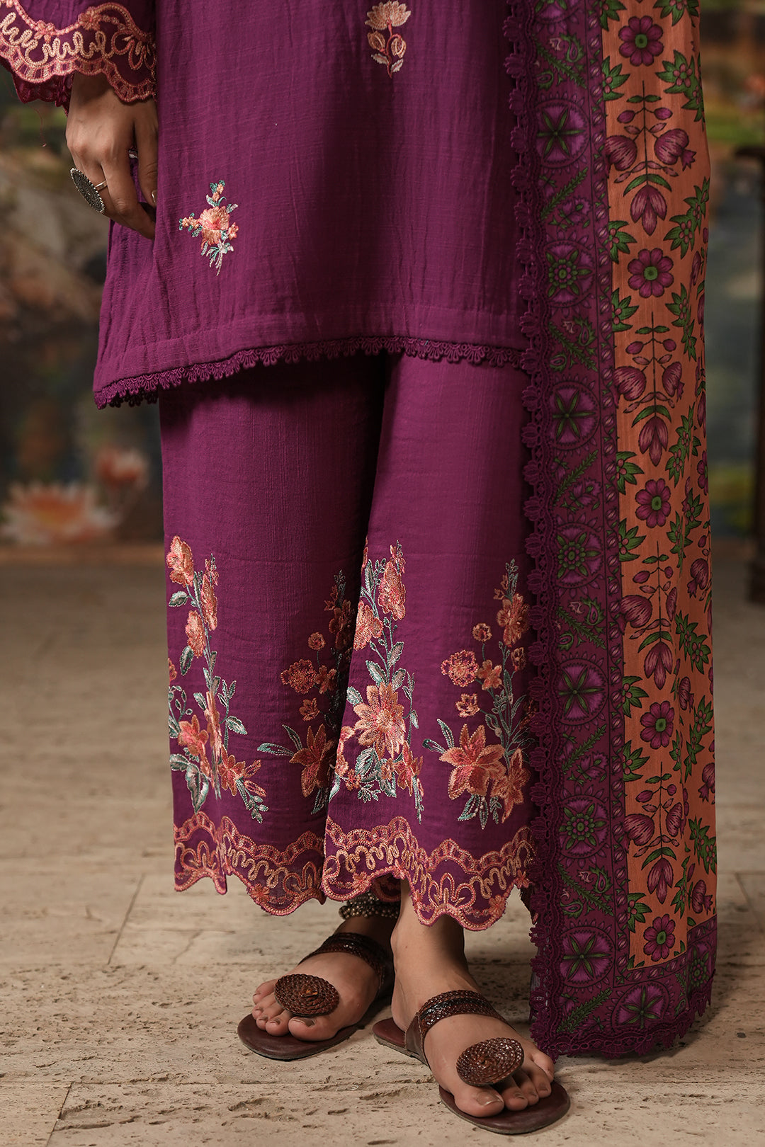 Zellbury | Unstitched 3 Piece Khaddar | Embroidered Shirt Shalwar Dupatta - 0487 - House Of Zarish