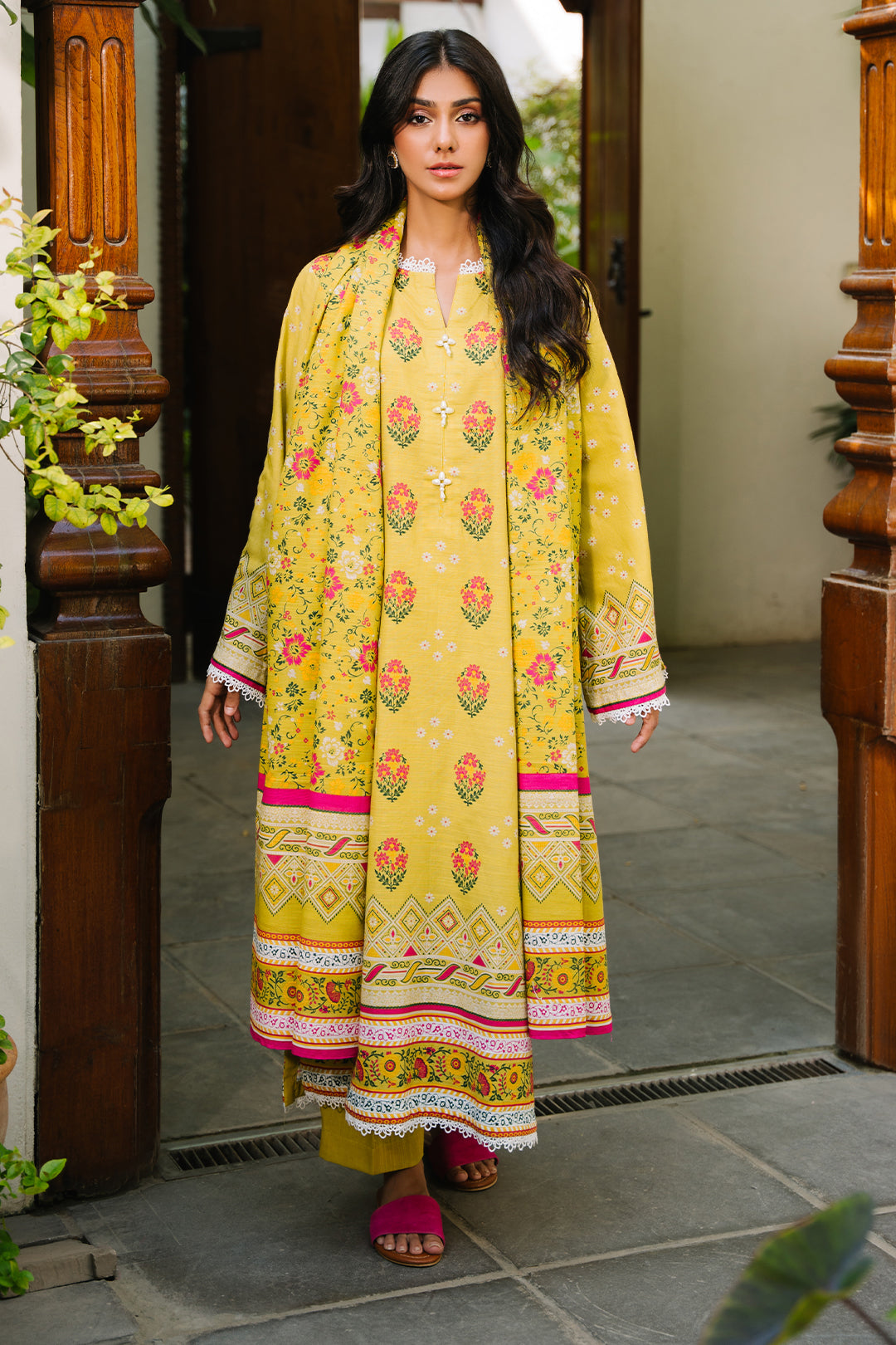 Zellbury | Unstitched 2 Piece Khaddar | Shirt Dupatta - 0158 - House Of Zarish