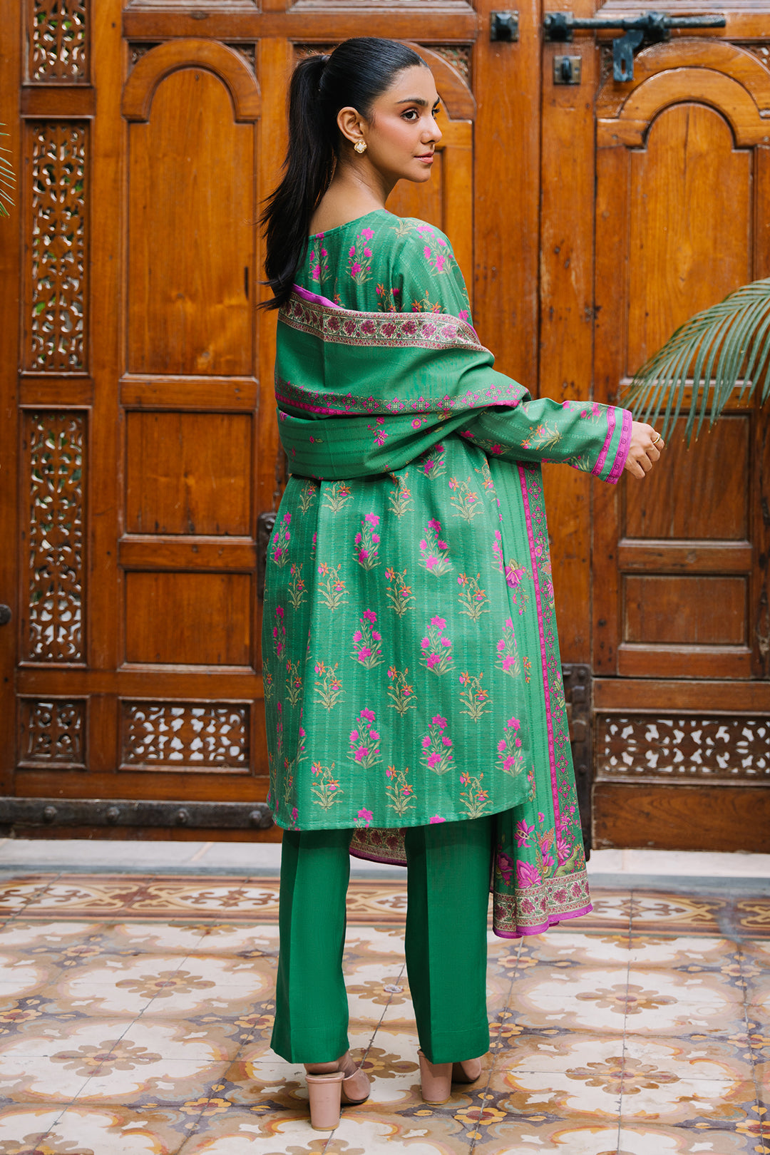 Zellbury | Unstitched 2 Piece Khaddar | Shirt Dupatta - 0159 - Libasekhas