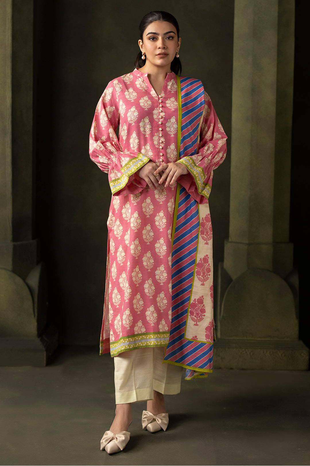 Zellbury | Unstitched 2 Piece Khaddar | Shirt Dupatta - 0160 - House Of Zarish