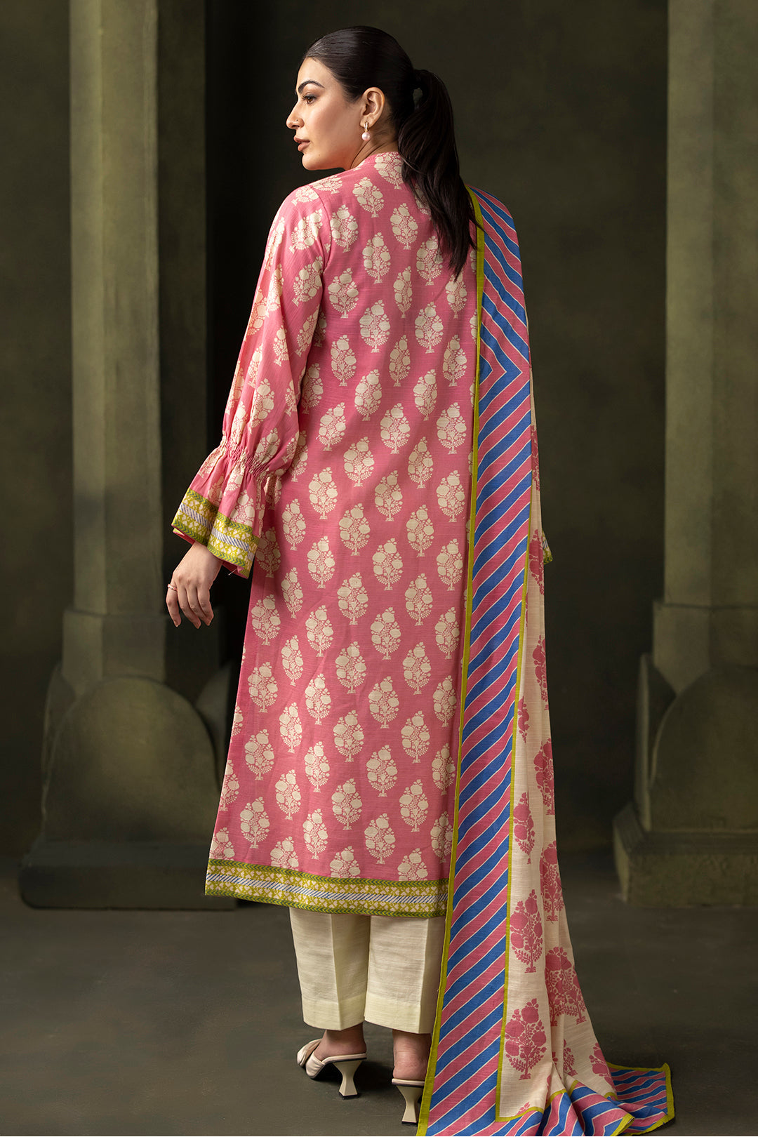 Zellbury | Unstitched 2 Piece Khaddar | Shirt Dupatta - 0160 - House Of Zarish