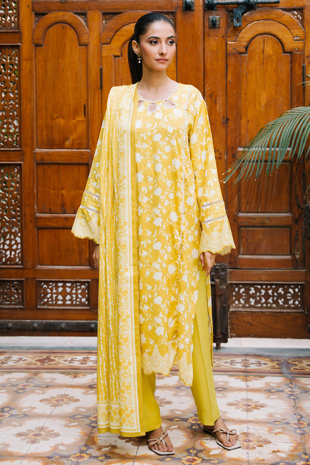 Zellbury | Unstitched 2 Piece Viscose | Shirt Dupatta - 0162 - House Of Zarish