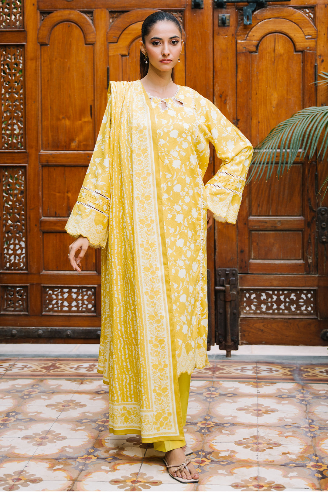 Zellbury | Unstitched 2 Piece Viscose | Shirt Dupatta - 0162 - House Of Zarish