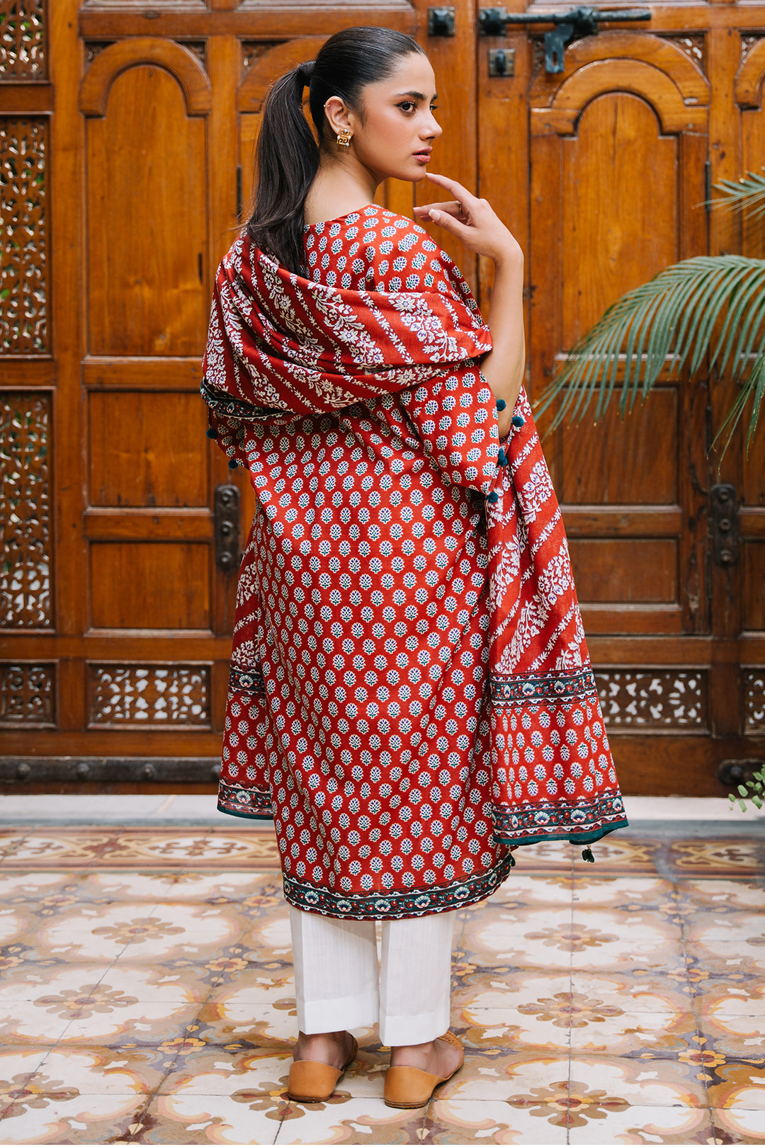 Zellbury | Unstitched 2 Piece Khaddar | Shirt Dupatta - 0250 - House Of Zarish