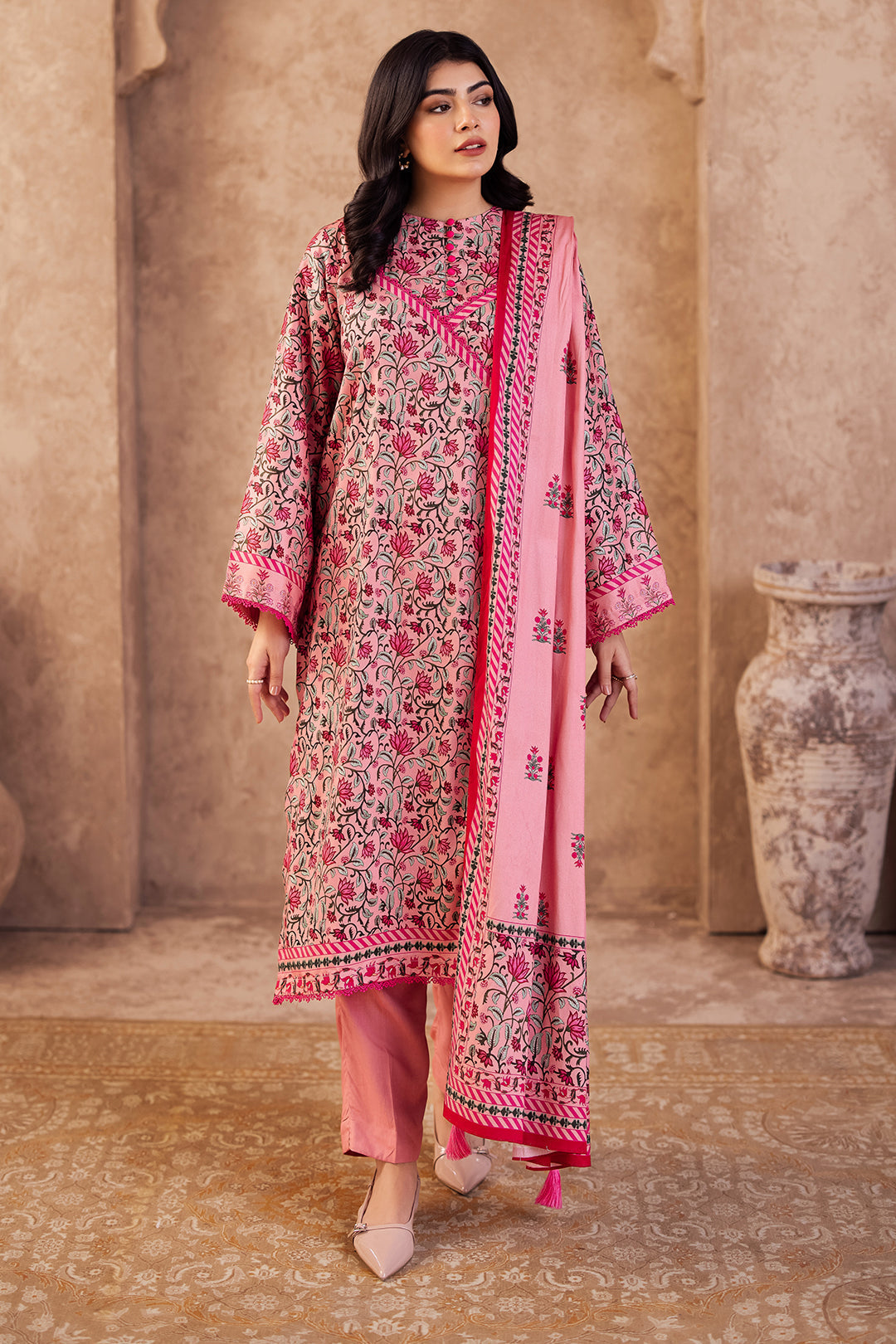 Zellbury | Unstitched 2 Piece Viscose | Shirt Dupatta - 0253 - House Of Zarish