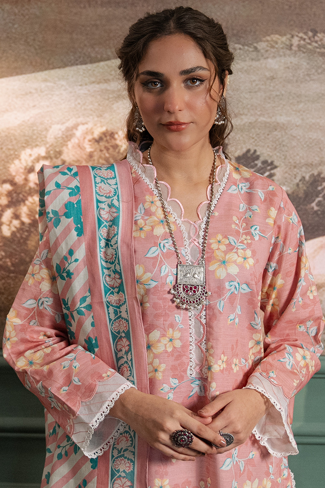 Zellbury | Unstitched 2 Piece Khaddar | Shirt Dupatta - 0331 - House Of Zarish