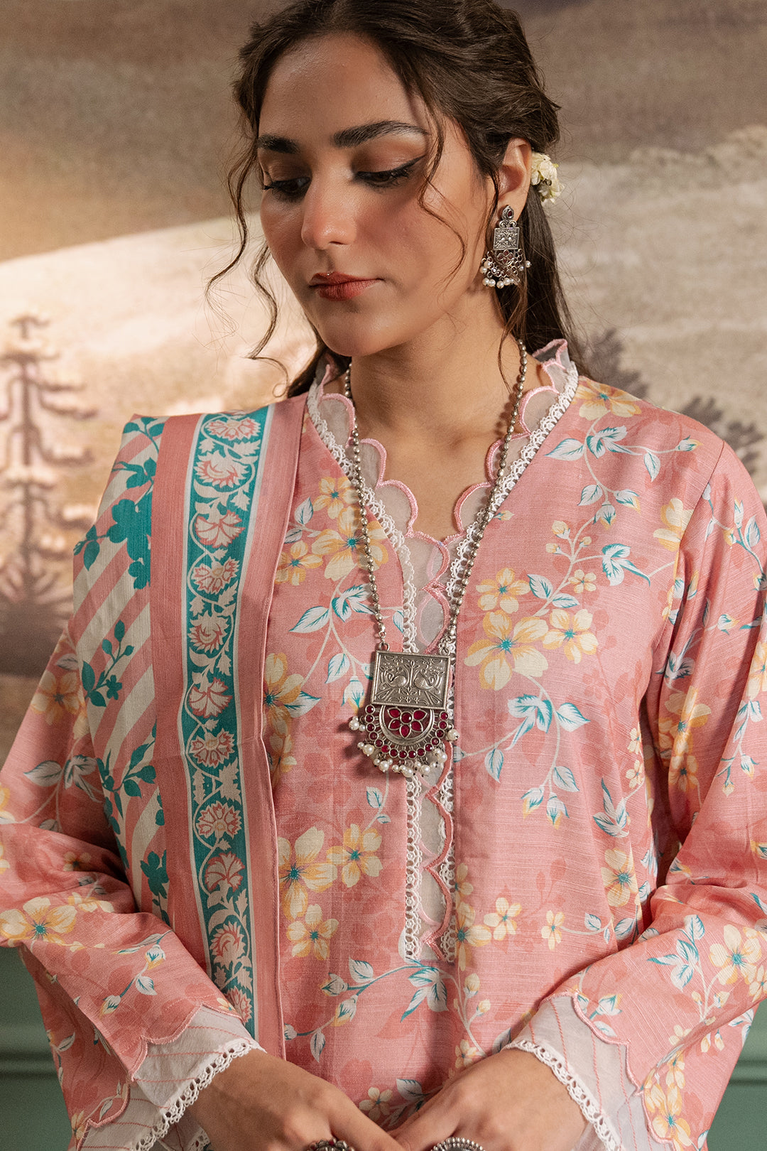 Zellbury | Unstitched 2 Piece Khaddar | Shirt Dupatta - 0331 - House Of Zarish