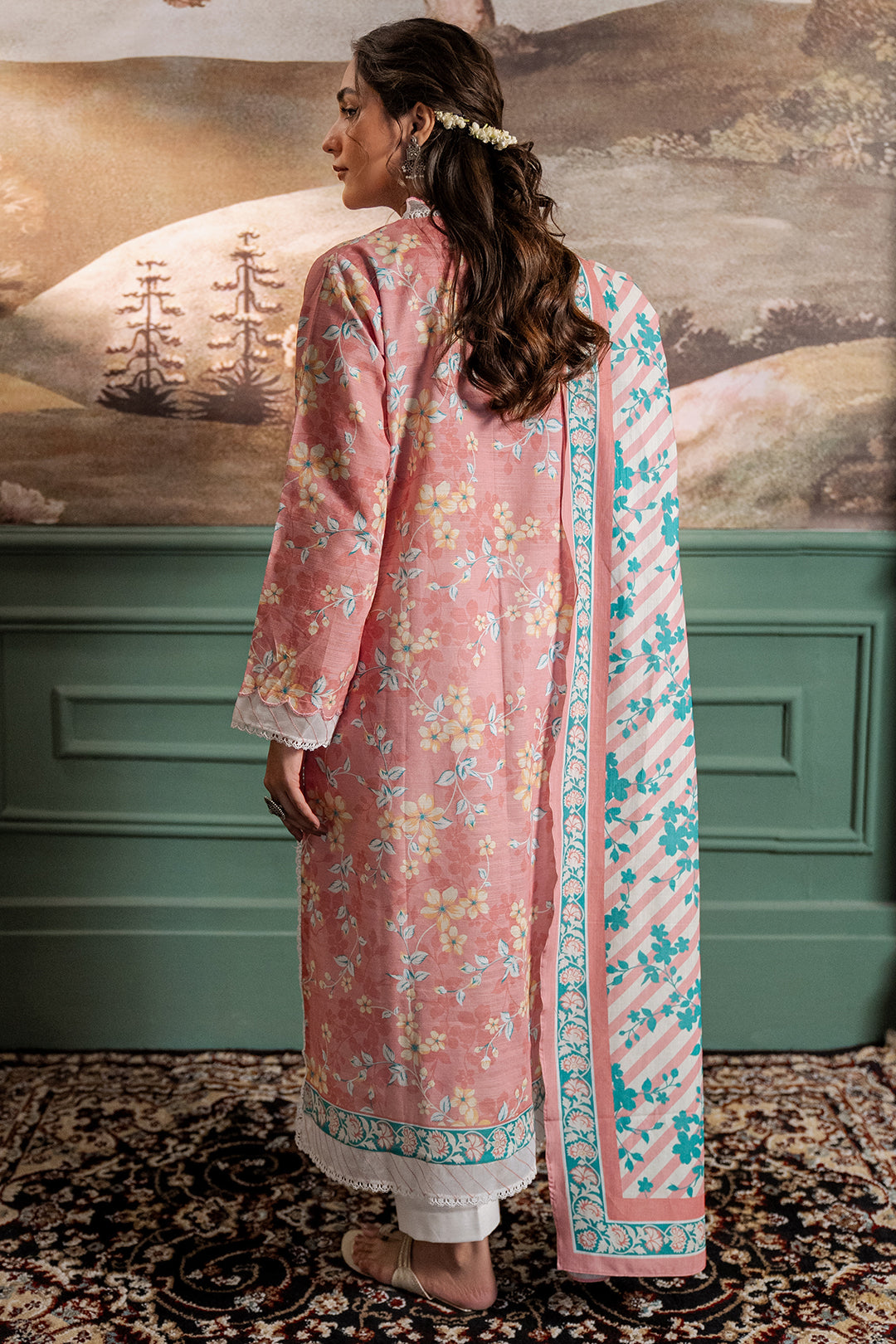 Zellbury | Unstitched 2 Piece Khaddar | Shirt Dupatta - 0331 - Libasekhas