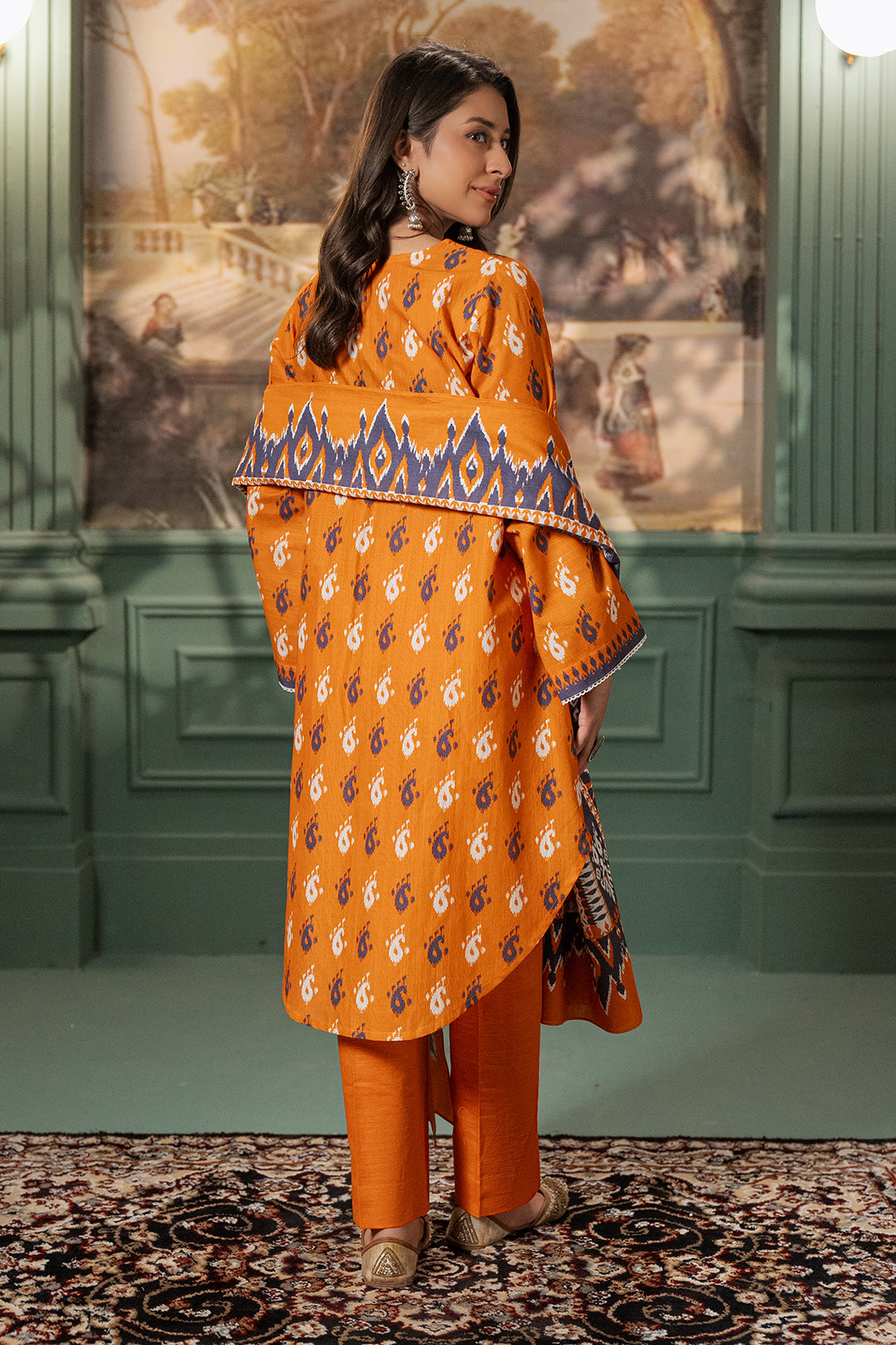 Zellbury | Unstitched 2 Piece Khaddar | Shirt Dupatta - 0335 - House Of Zarish
