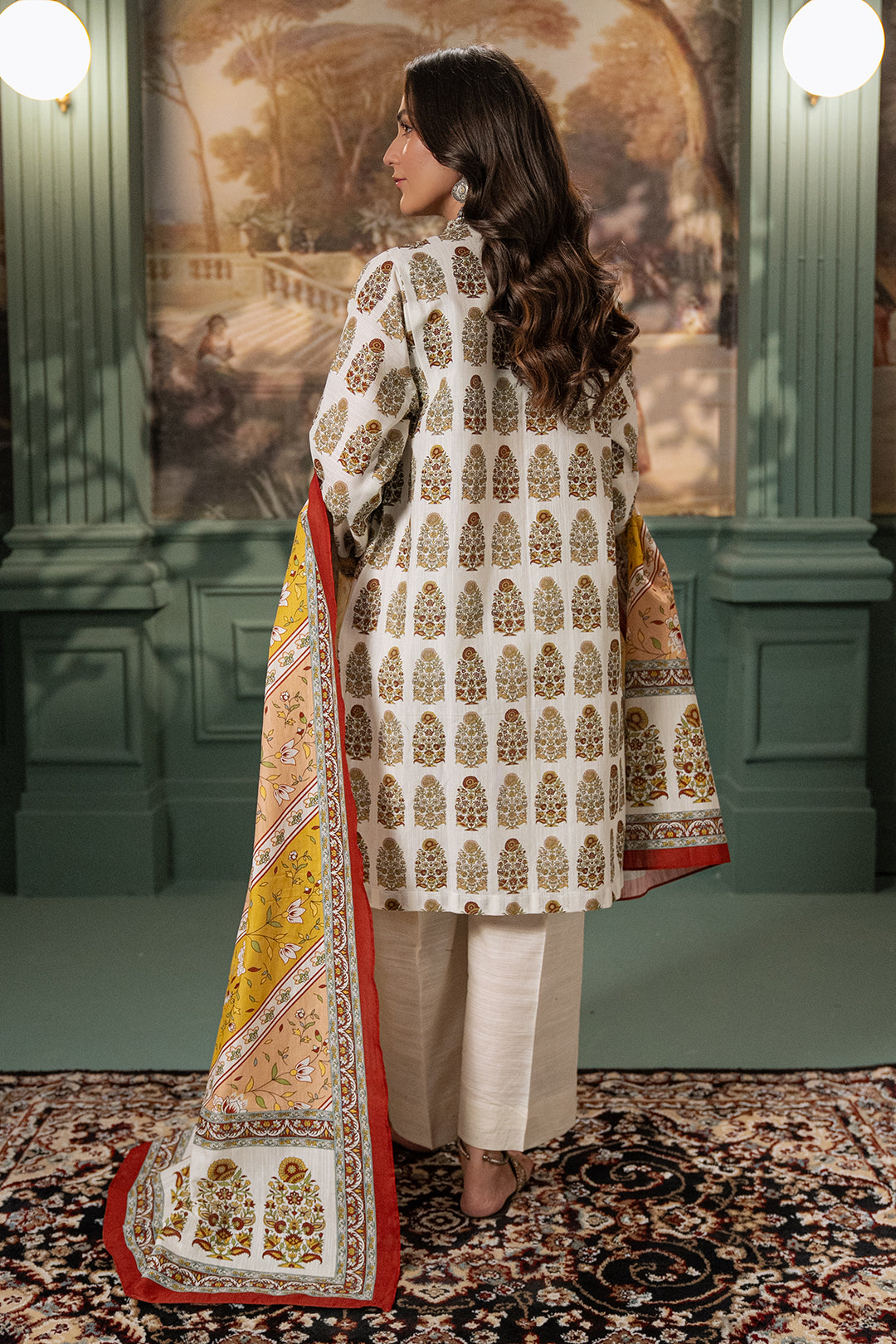 Zellbury | Unstitched 2 Piece Khaddar | Shirt Dupatta - 0336 - House Of Zarish