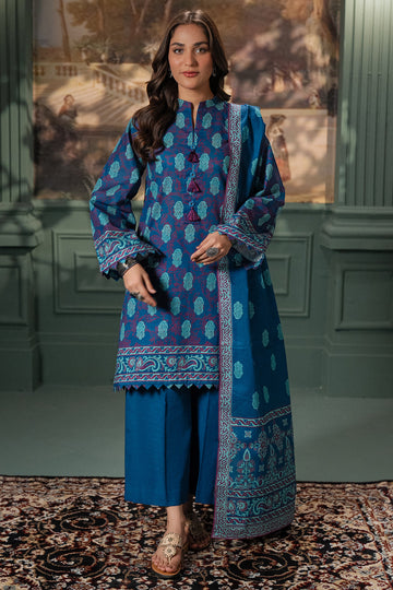 Zellbury | Unstitched 2 Piece Khaddar | Shirt Dupatta - 0425 - House Of Zarish