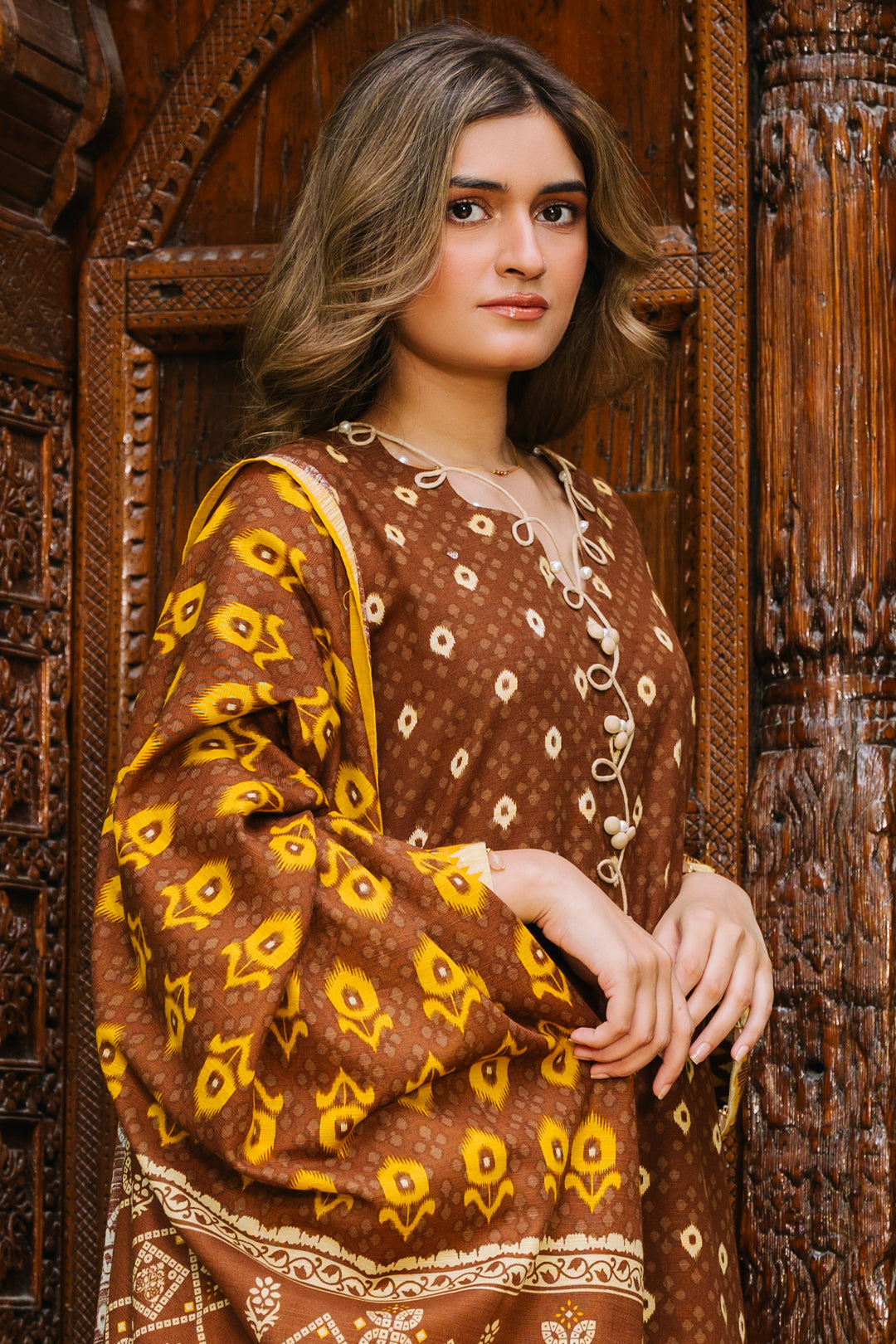 Zellbury | Unstitched 3 Piece Khaddar | Shirt Shalwar Dupatta - 0182 - Libasekhas