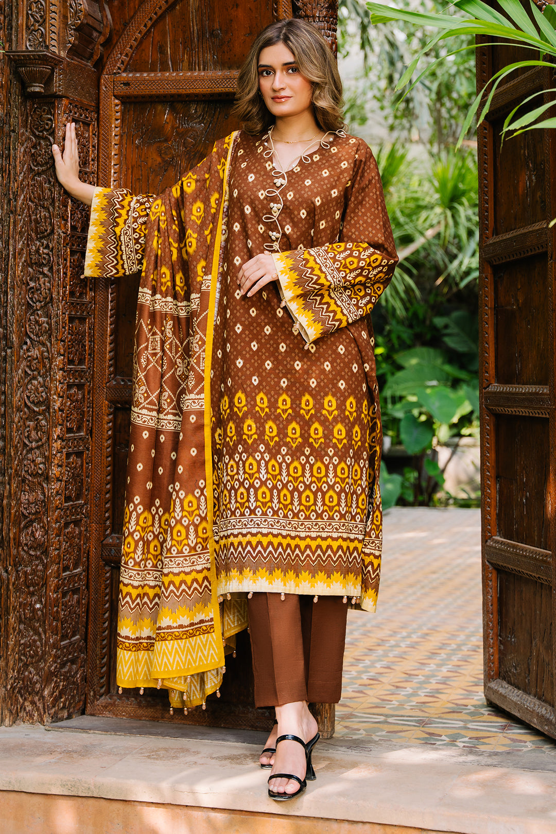 Zellbury | Unstitched 3 Piece Khaddar | Shirt Shalwar Dupatta - 0182 - House Of Zarish