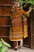 Zellbury | Unstitched 3 Piece Khaddar | Shirt Shalwar Dupatta - 0182 - House Of Zarish