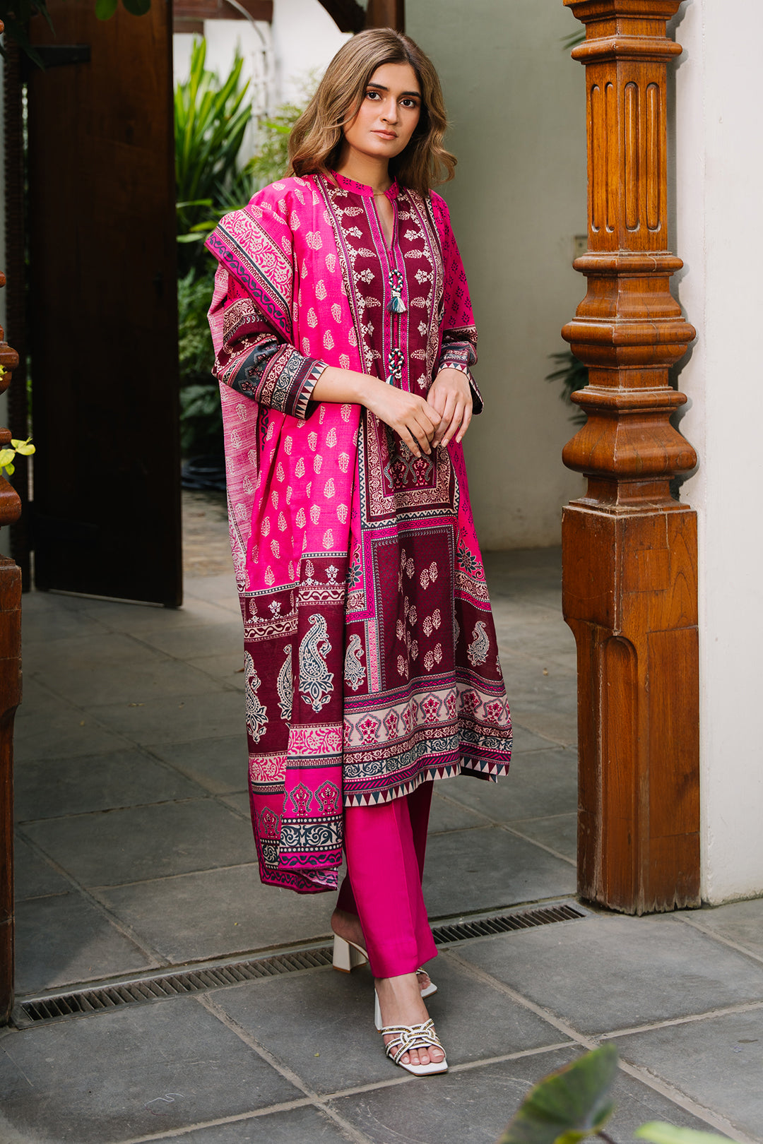 Zellbury | Unstitched 3 Piece Khaddar | Shirt Shalwar Dupatta - 0184 - House Of Zarish
