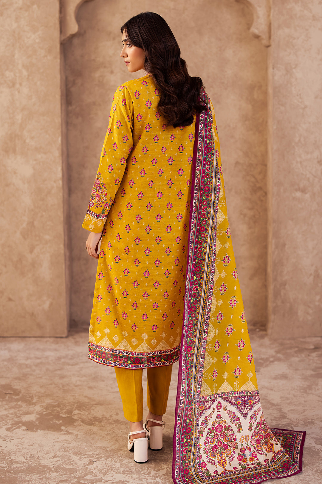 Zellbury | Unstitched 3 Piece Khaddar | Shirt Shalwar Dupatta - 0186 - House Of Zarish