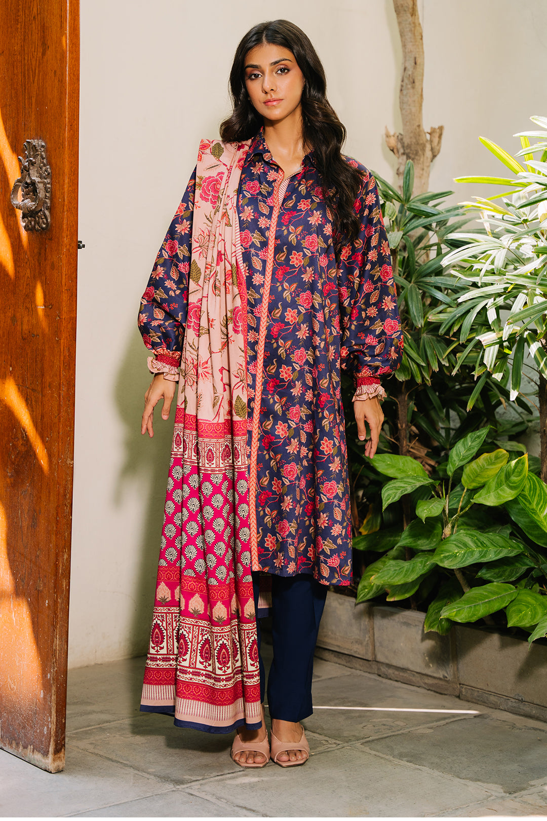 Zellbury | Unstitched 3 Piece Viscose | Shirt Shalwar Dupatta - 0187 - House Of Zarish