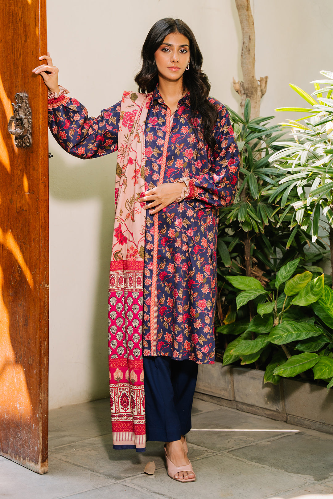 Zellbury | Unstitched 3 Piece Viscose | Shirt Shalwar Dupatta - 0187 - House Of Zarish