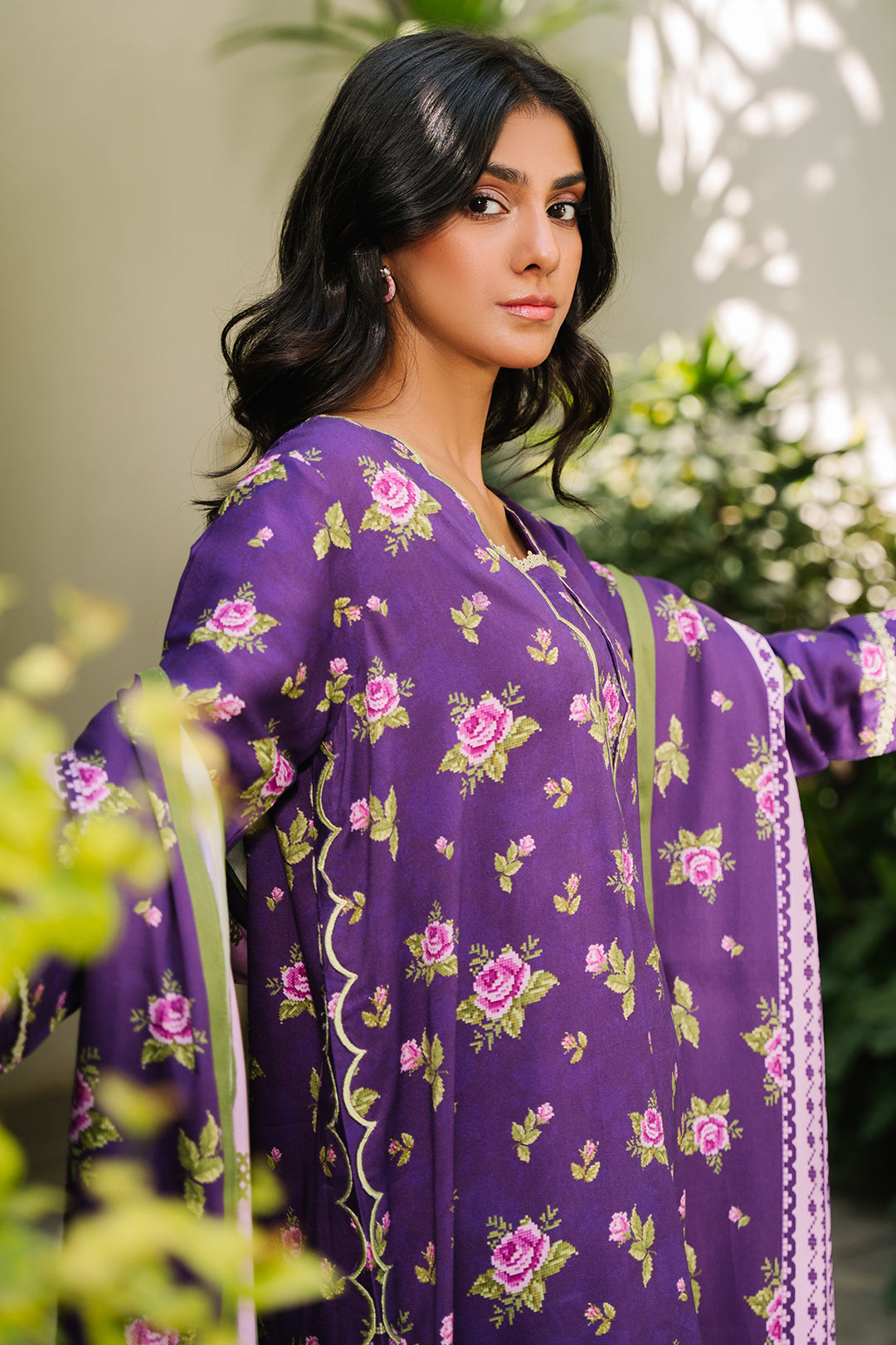 Zellbury | Unstitched 3 Piece Viscose | Shirt Shalwar Dupatta - 0188 - House Of Zarish