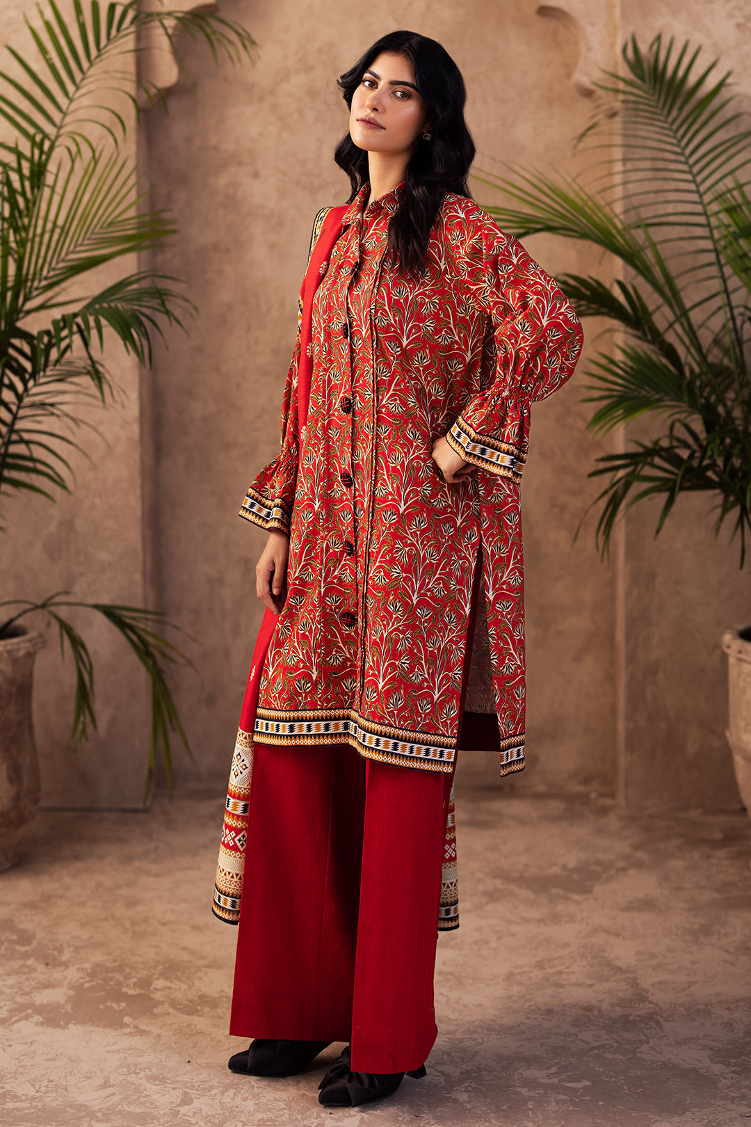 Zellbury | Unstitched 3 Piece Khaddar | Shirt Shalwar Dupatta - 0189 - House Of Zarish