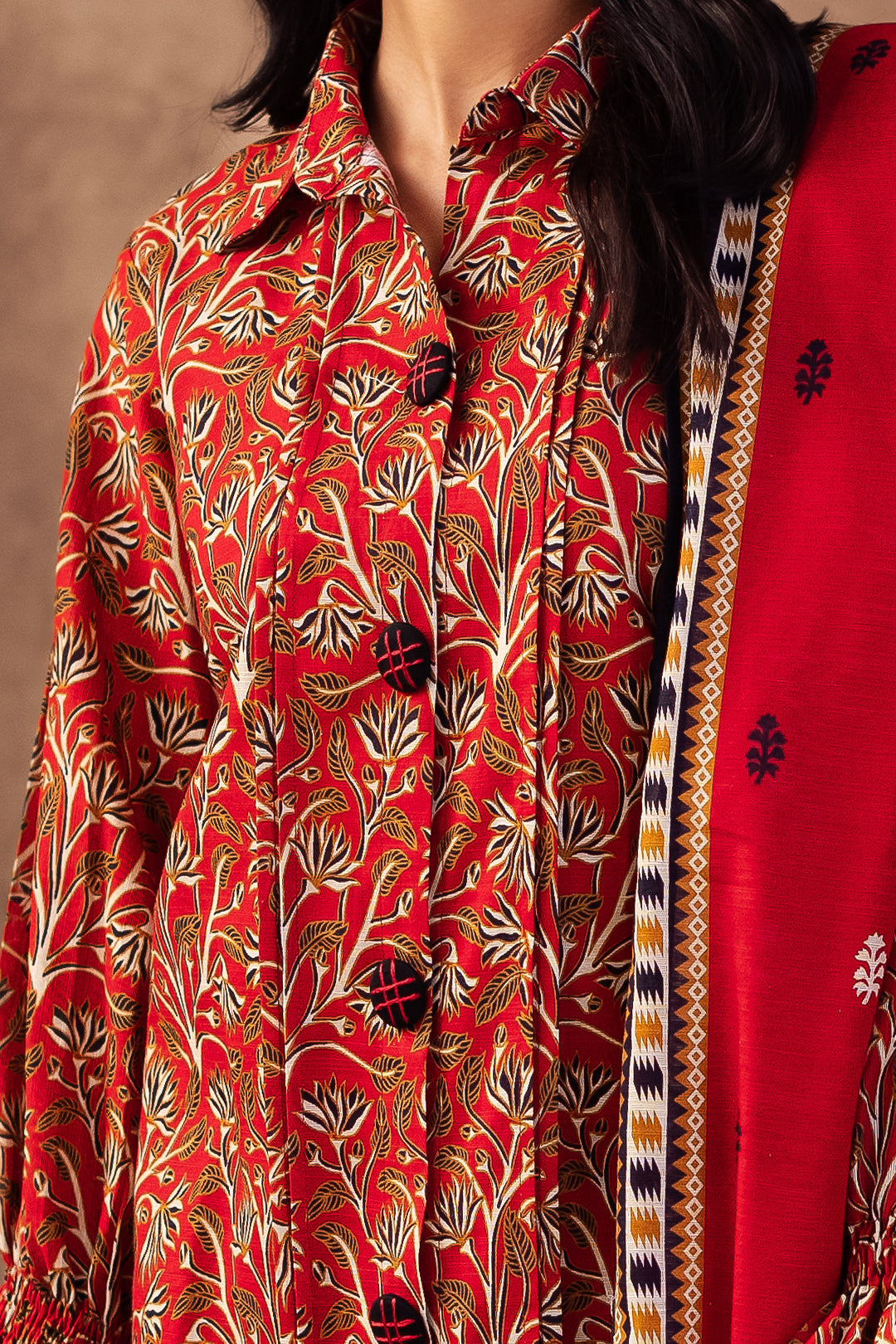 Zellbury | Unstitched 3 Piece Khaddar | Shirt Shalwar Dupatta - 0189 - House Of Zarish