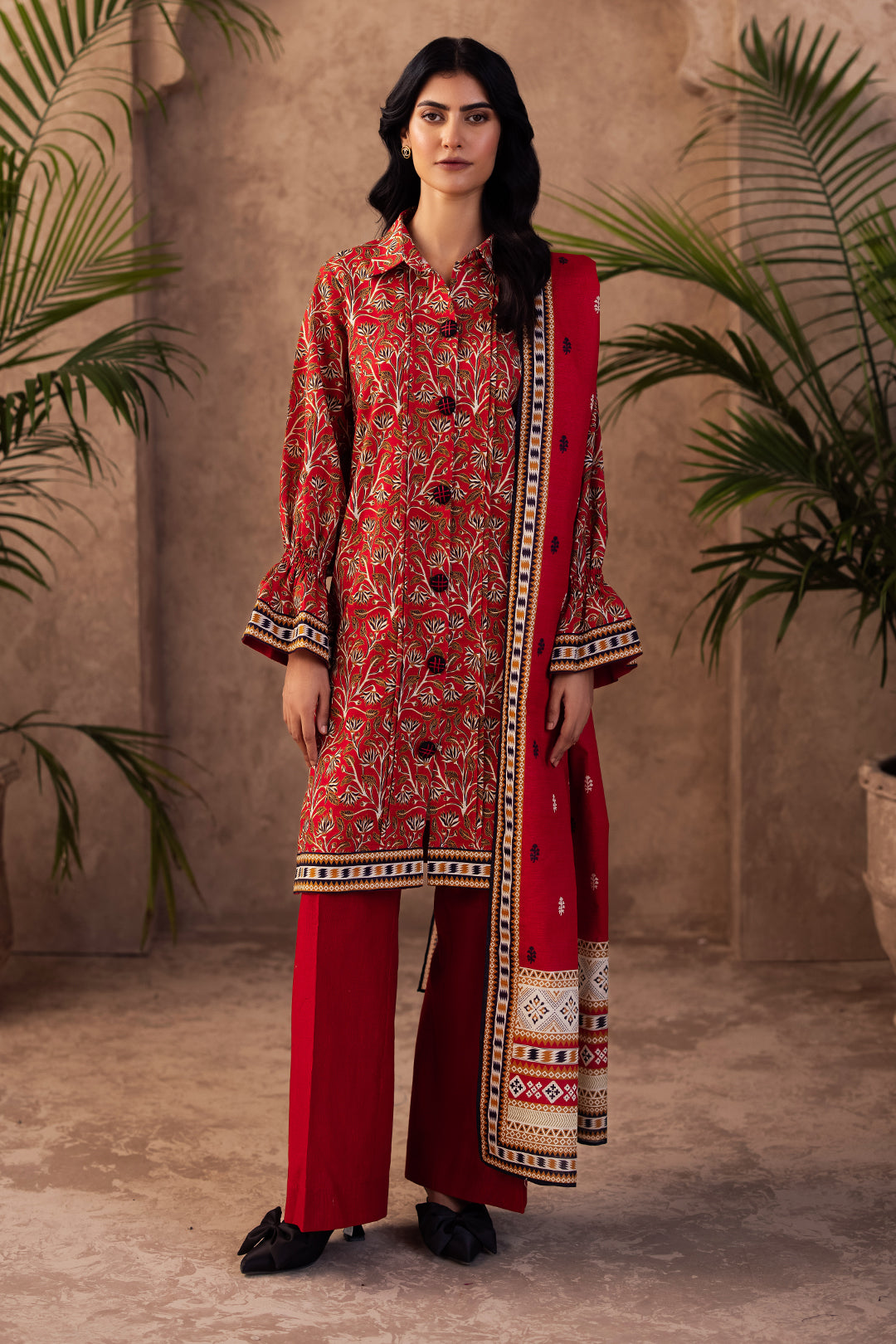 Zellbury | Unstitched 3 Piece Khaddar | Shirt Shalwar Dupatta - 0189 - House Of Zarish
