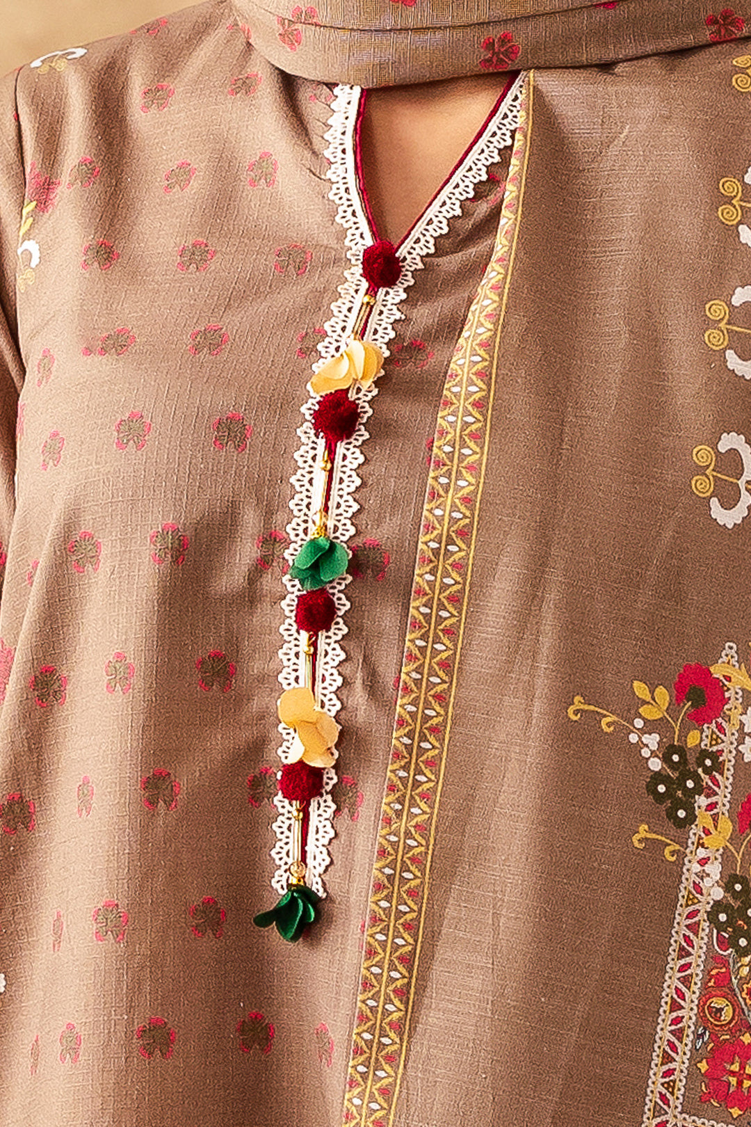 Zellbury | Unstitched 3 Piece Khaddar | Shirt Shalwar Dupatta - 0190 - House Of Zarish