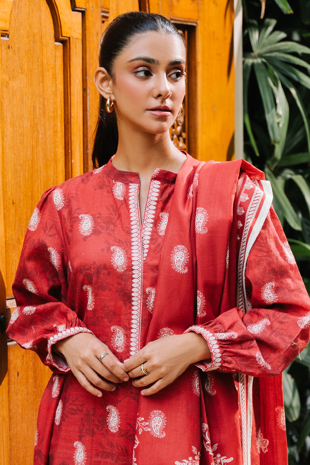 Zellbury | Unstitched 3 Piece Khaddar | Shirt Shalwar Dupatta - 0193 - House Of Zarish