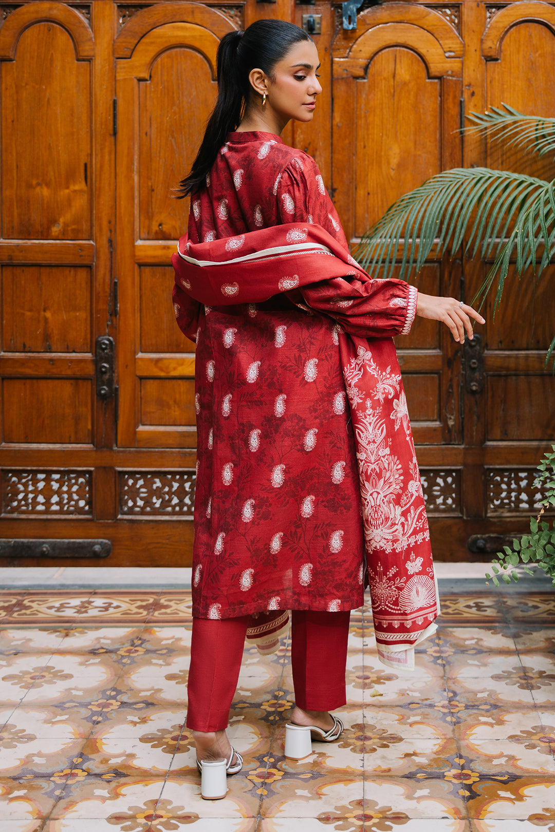 Zellbury | Unstitched 3 Piece Khaddar | Shirt Shalwar Dupatta - 0193 - House Of Zarish