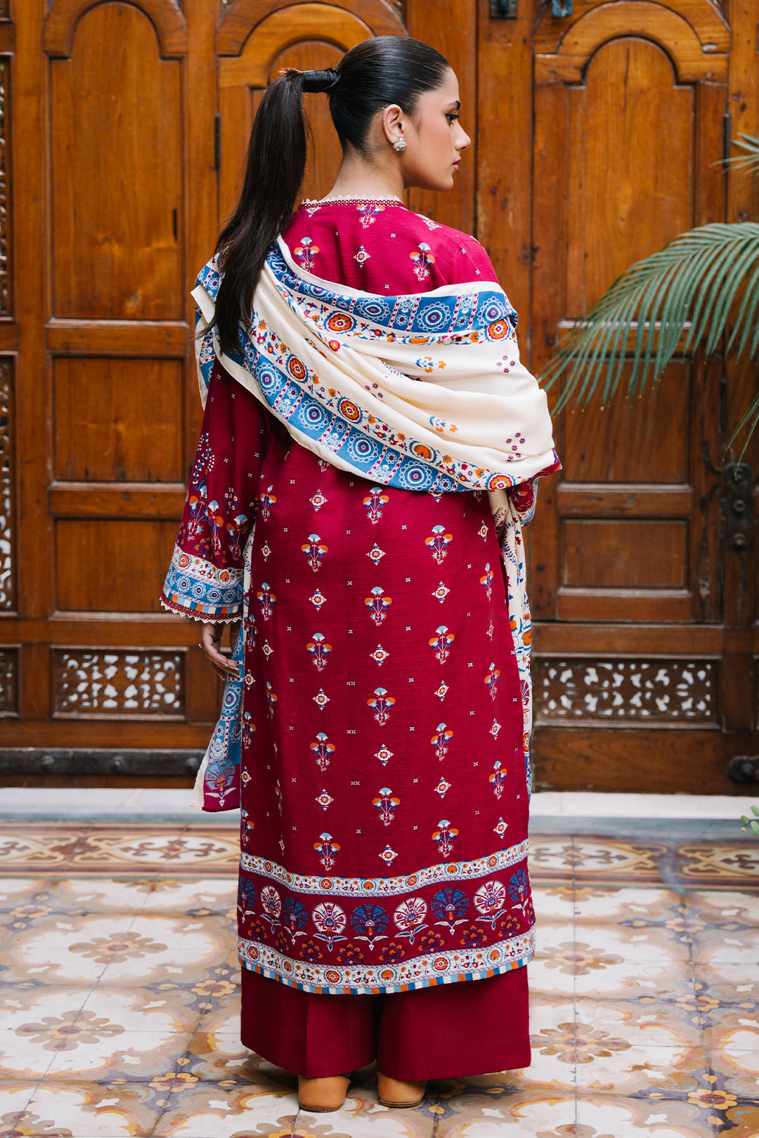 Zellbury | Unstitched 3 Piece Khaddar | Shirt Shalwar Dupatta - 0197 - House Of Zarish
