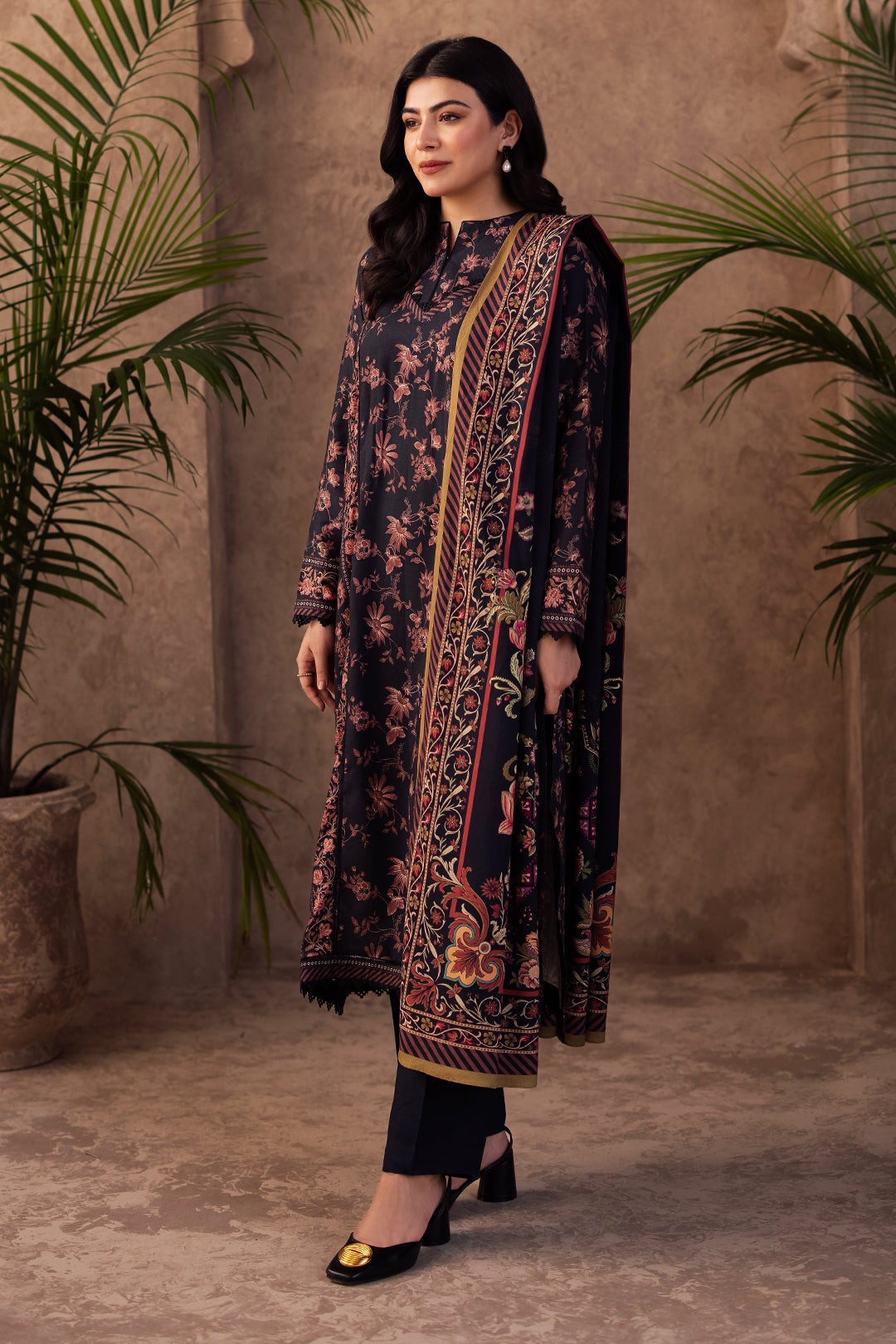 Zellbury | Unstitched 3 Piece Viscose | Shirt Shalwar Dupatta - 0200 - House Of Zarish