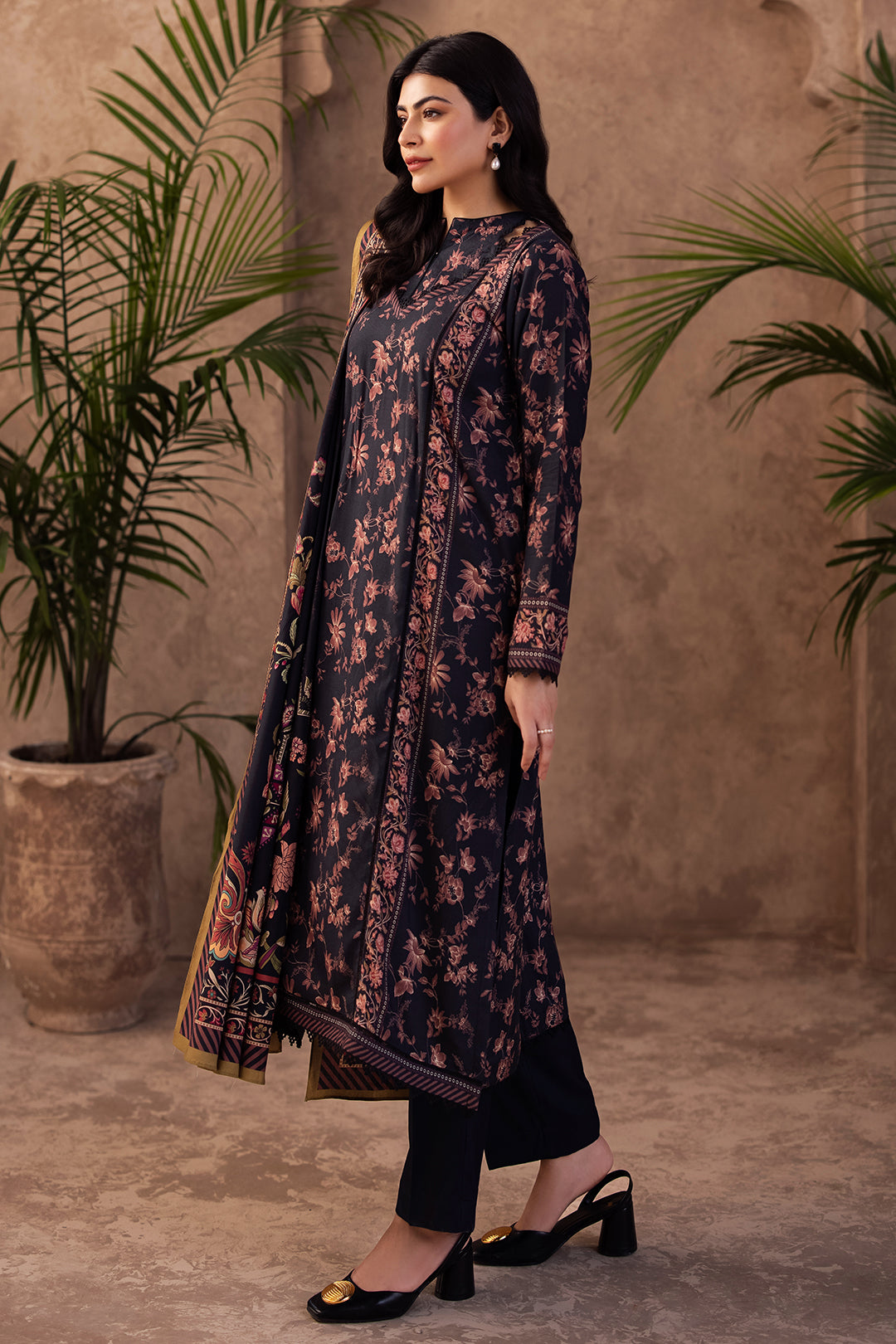 Zellbury | Unstitched 3 Piece Viscose | Shirt Shalwar Dupatta - 0200 - House Of Zarish