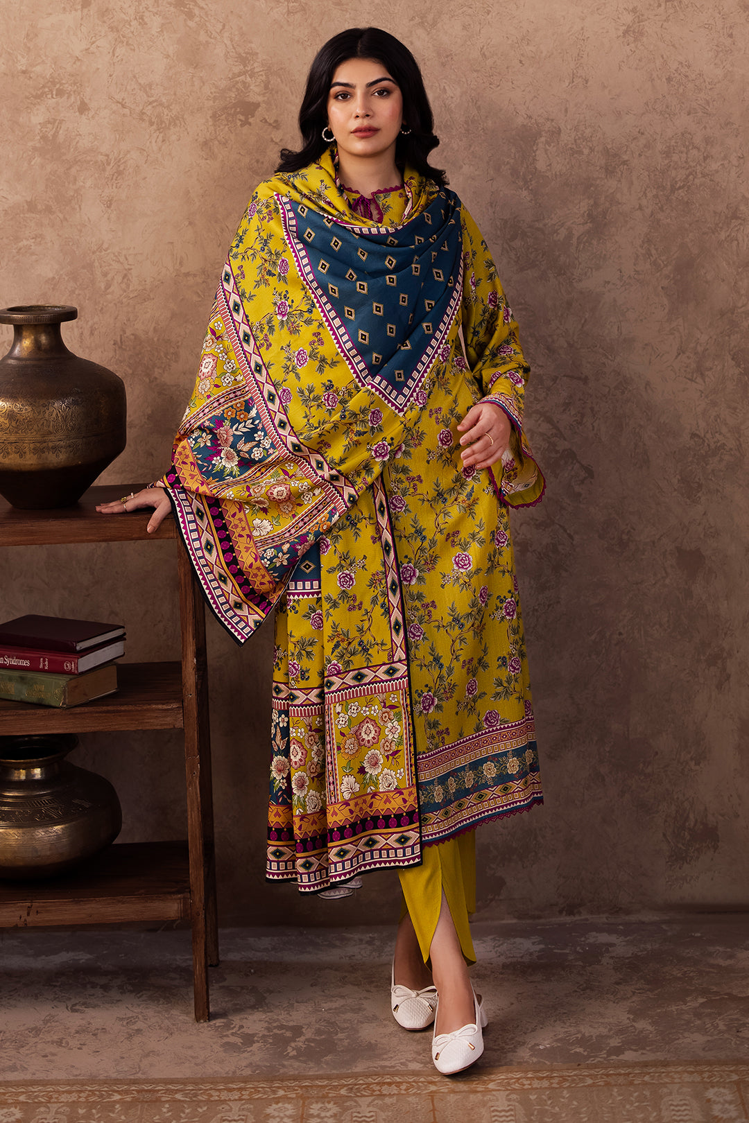 Zellbury | Unstitched 3 Piece Viscose | Shirt Shalwar Dupatta - 0201 - House Of Zarish