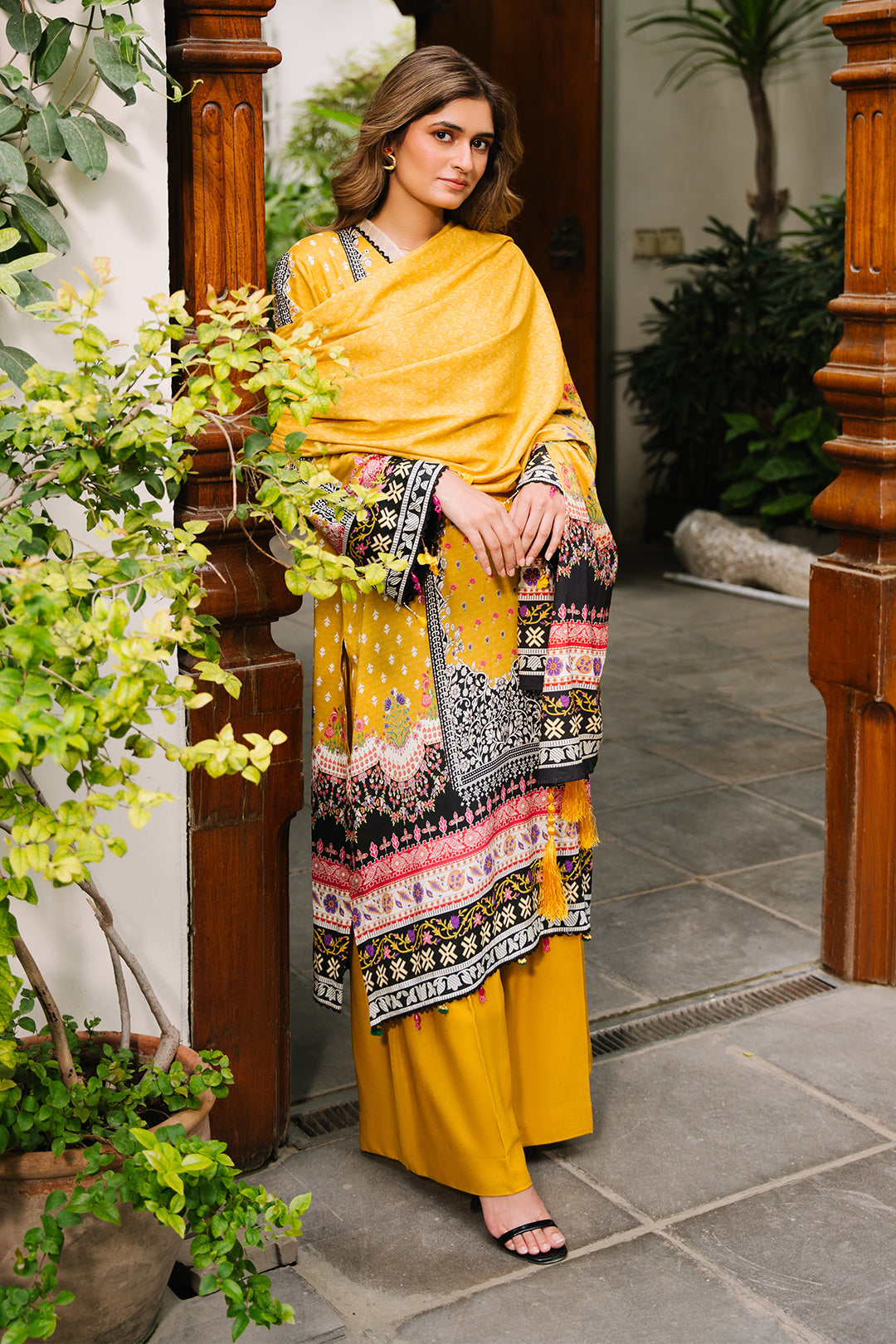 Zellbury | Unstitched 3 Piece Viscose | Shirt Shalwar Dupatta - 0205 - House Of Zarish