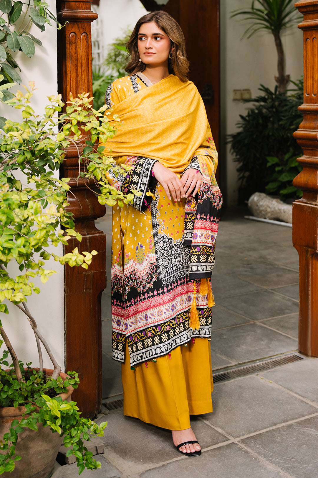 Zellbury | Unstitched 3 Piece Viscose | Shirt Shalwar Dupatta - 0205 - House Of Zarish