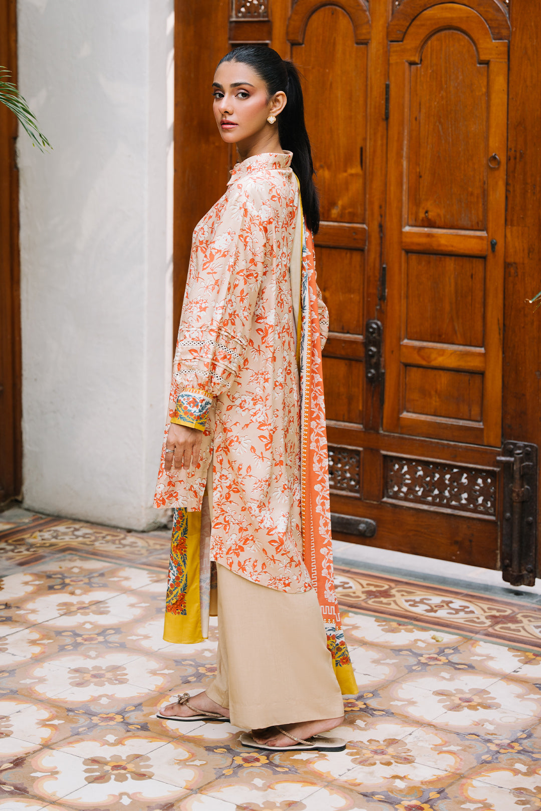 Zellbury | Unstitched 3 Piece Viscose | Shirt Shalwar Dupatta - 0207 - House Of Zarish