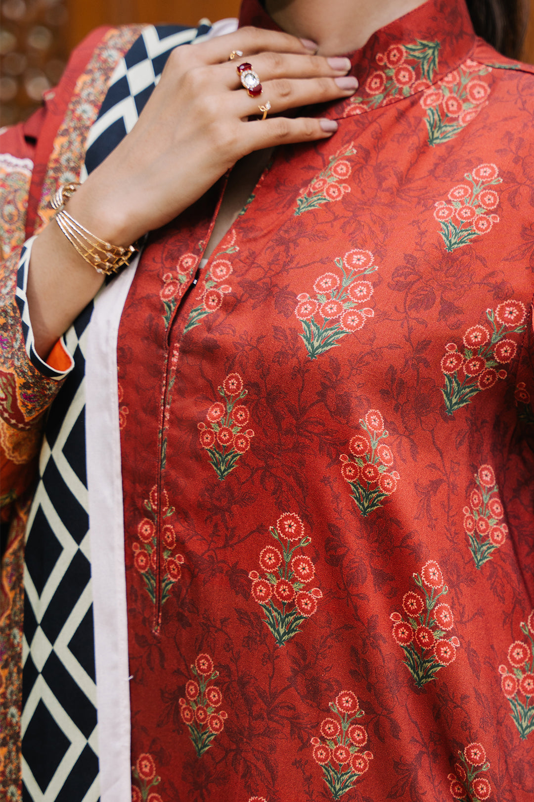 Zellbury | Unstitched 3 Piece Viscose | Shirt Shalwar Dupatta - 0208 - House Of Zarish