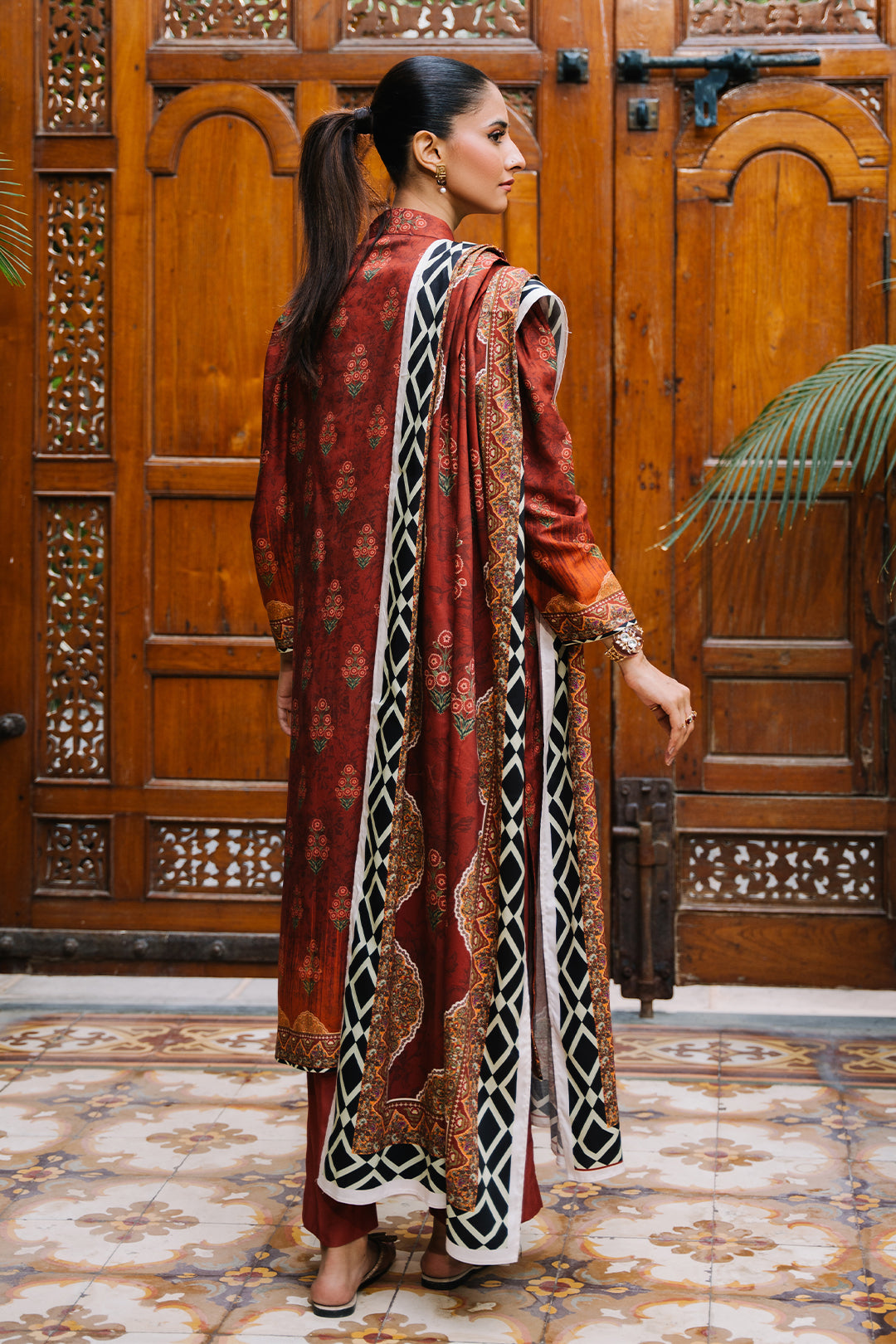 Zellbury | Unstitched 3 Piece Viscose | Shirt Shalwar Dupatta - 0208 - House Of Zarish