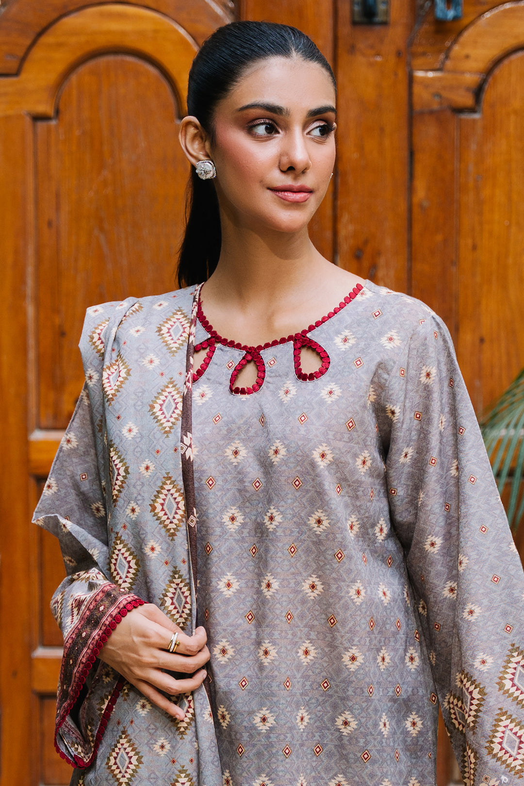 Zellbury | Unstitched 3 Piece Karandi | Shirt Shalwar Dupatta - 0209 - House Of Zarish