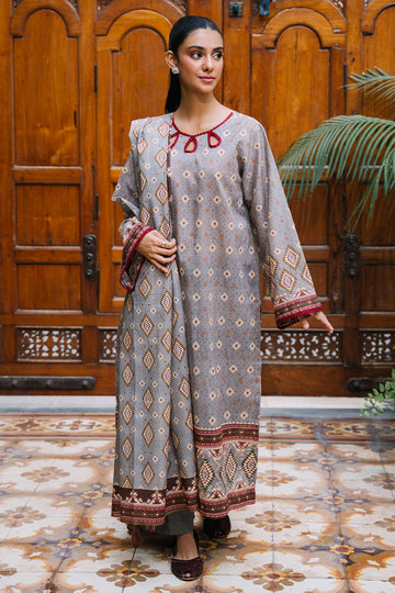 Zellbury | Unstitched 3 Piece Karandi | Shirt Shalwar Dupatta - 0209 - Libasekhas