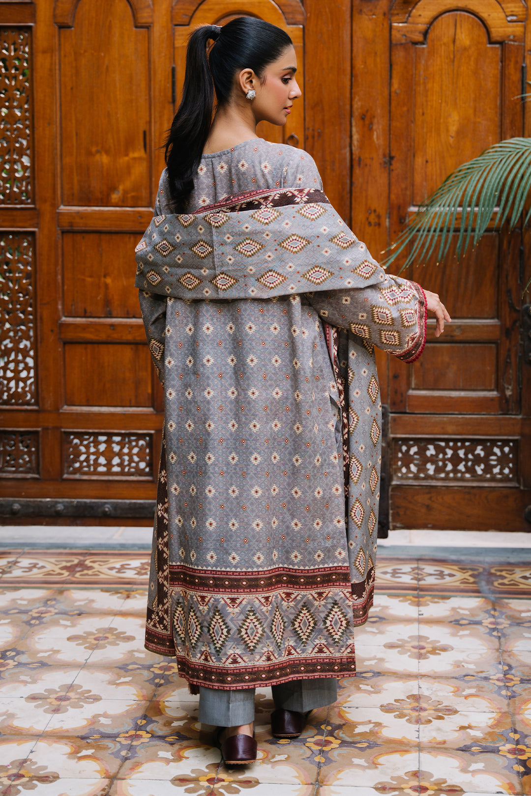 Zellbury | Unstitched 3 Piece Karandi | Shirt Shalwar Dupatta - 0209 - House Of Zarish