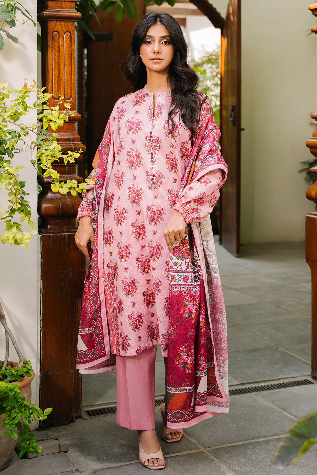 Zellbury | Unstitched 3 Piece Khaddar | Shirt Shalwar Dupatta - 0212 - House Of Zarish