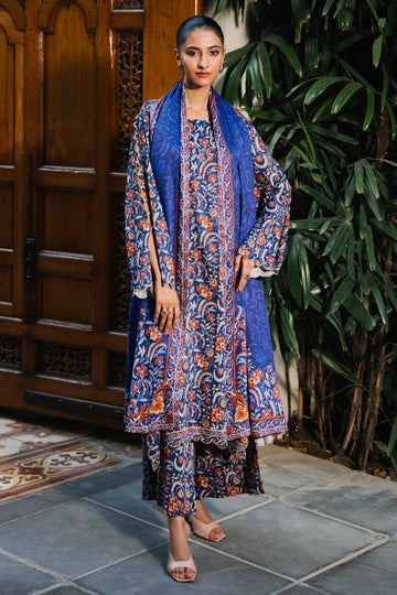 Zellbury | Unstitched 3 Piece Viscose | Shirt Shalwar Dupatta - 0215 - Libasekhas