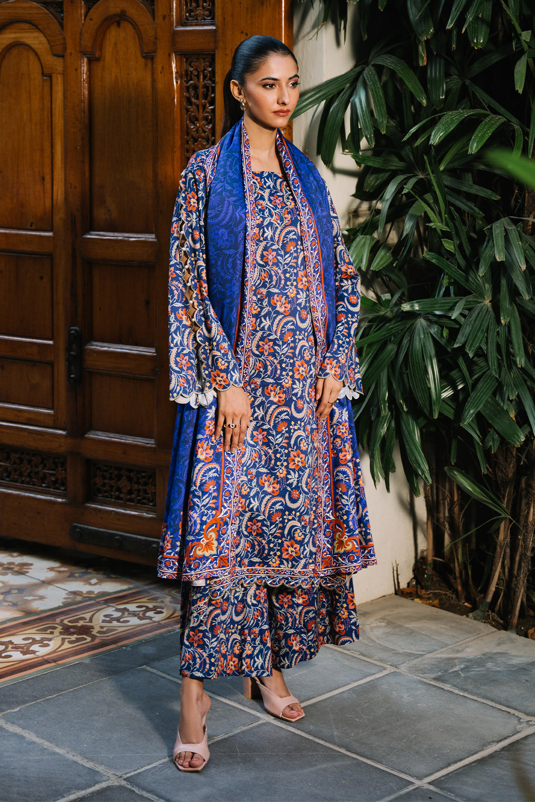Zellbury | Unstitched 3 Piece Viscose | Shirt Shalwar Dupatta - 0215 - House Of Zarish